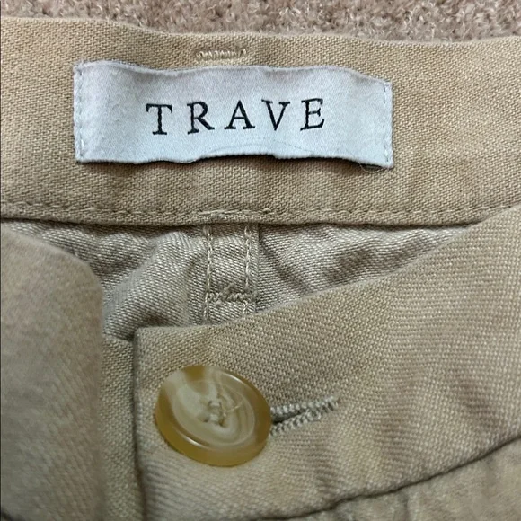 Trave Pants Womens 28 Tan High Rise Joan Full Wide Leg Trouser Casual Office - Picture 3 of 8